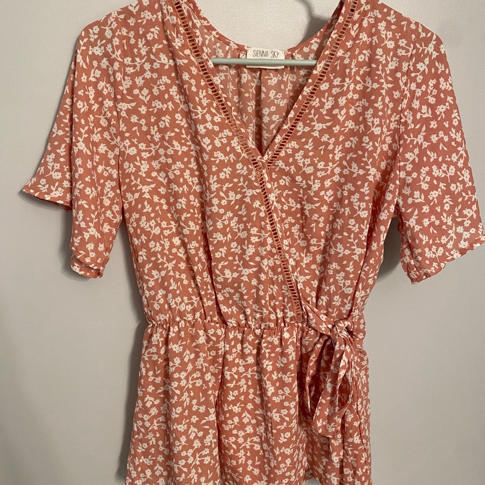 Pink and white blouse